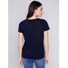 V-Neck Linen T-Shirt - Navy V-Neck Linen T-Shirt - Navy