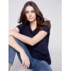 V-Neck Linen T-Shirt - Navy V-Neck Linen T-Shirt - Navy