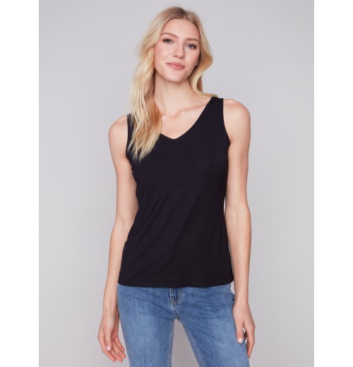 Reversible Bamboo Cami - Black Reversible Bamboo Cami - Black