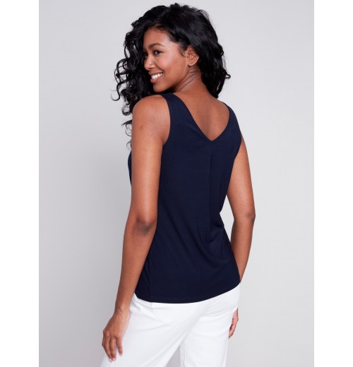 Reversible Bamboo Cami - Navy Reversible Bamboo Cami - Navy