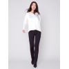 Satin and Jersey Knit Top - Ecru Satin and Jersey Knit Top - Ecru