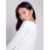 Satin and Jersey Knit Top - Ecru Satin and Jersey Knit Top - Ecru