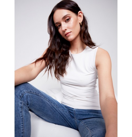 Sleeveless Super Stretch Top - Natural Sleeveless Super Stretch Top - Natural