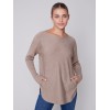 Knit Sweater with Back Lace-up Detail - Truffle Knit Sweater with Back Lace-up Detail - Truffle