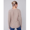 Knit Sweater with Back Lace-up Detail - Truffle Knit Sweater with Back Lace-up Detail - Truffle
