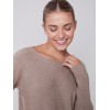 Knit Sweater with Back Lace-up Detail - Truffle Knit Sweater with Back Lace-up Detail - Truffle