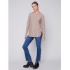 Knit Sweater with Back Lace-up Detail - Truffle Knit Sweater with Back Lace-up Detail - Truffle