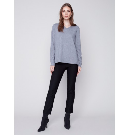 Basic V-Neck Sweater - Gray Basic V-Neck Sweater - Gray