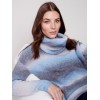 Ombré Sweater with Removable Scarf - Denim Ombré Sweater with Removable Scarf - Denim