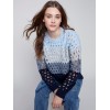 Striped Net Stitch Sweater - Indigo Striped Net Stitch Sweater - Indigo