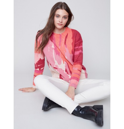 Reversible Printed Sweater - Orchid Reversible Printed Sweater - Orchid