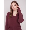 Johnny Collar Sweater - Port Johnny Collar Sweater - Port