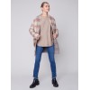 Long Plaid Cardigan with Shawl Collar - Truffle Long Plaid Cardigan with Shawl Collar - Truffle