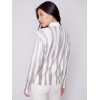 Printed Mock Neck Sweater with Zipper Detail - Ecru Printed Mock Neck Sweater with Zipper Detail - Ecru