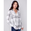 Soft Plaid Button-Down Shirt - Ecru Soft Plaid Button-Down Shirt - Ecru