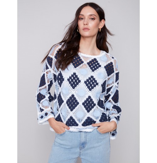 Diamond Crochet Top - Navy Diamond Crochet Top - Navy
