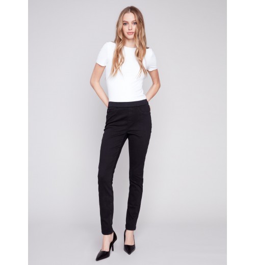 Twill Pull-On Pants - Black Twill Pull-On Pants - Black