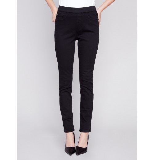 Twill Pull-On Pants - Black Twill Pull-On Pants - Black