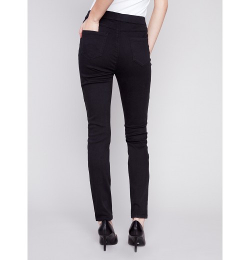 Twill Pull-On Pants - Black Twill Pull-On Pants - Black