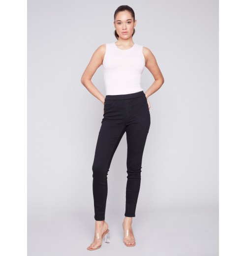 Twill Pull-On Pants - Black Twill Pull-On Pants - Black