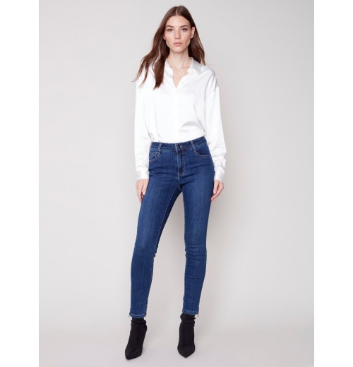 Jeans with Side Zipper - Indigo Jeans with Side Zipper - Indigo