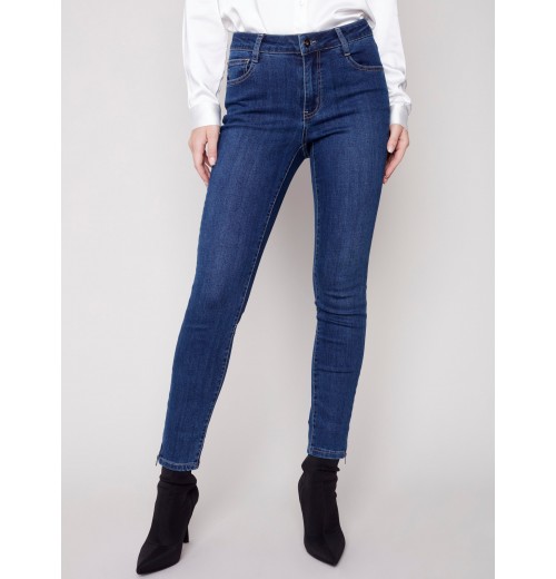 Jeans with Side Zipper - Indigo Jeans with Side Zipper - Indigo