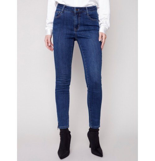 Jeans with Side Zipper - Indigo Jeans with Side Zipper - Indigo
