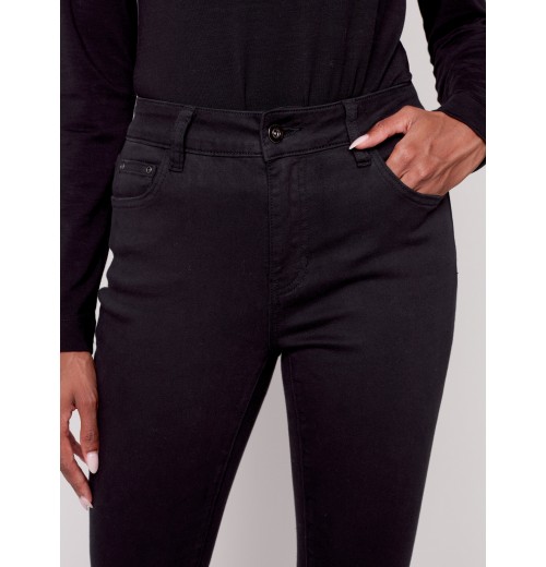 Twill Pants with Side Zipper - Black Twill Pants with Side Zipper - Black