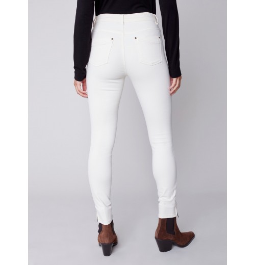 Twill Pants with Side Zipper - Natural Twill Pants with Side Zipper - Natural