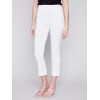Capri Pants with Hem Slit - White Capri Pants with Hem Slit - White