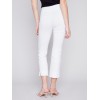 Capri Pants with Hem Slit - White Capri Pants with Hem Slit - White