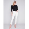 Frayed Hem Denim Pants - Natural Frayed Hem Denim Pants - Natural