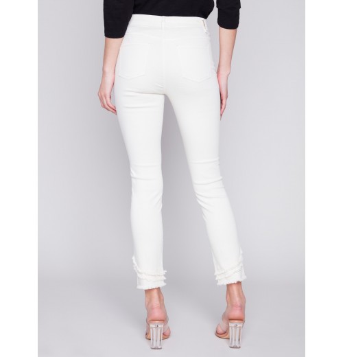 Frayed Hem Denim Pants - Natural Frayed Hem Denim Pants - Natural
