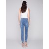 Frayed Hem Denim Pants - Medium Blue Frayed Hem Denim Pants - Medium Blue
