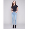 Frayed Hem Denim Pants - Light Blue Frayed Hem Denim Pants - Light Blue