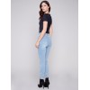 Frayed Hem Denim Pants - Light Blue Frayed Hem Denim Pants - Light Blue