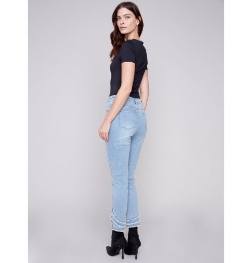 Frayed Hem Denim Pants - Light Blue Frayed Hem Denim Pants - Light Blue