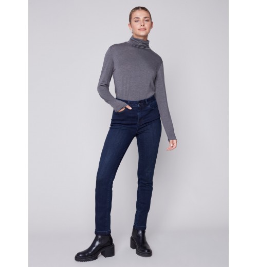 Tencel Turtleneck Top - Charcoal Tencel Turtleneck Top - Charcoal
