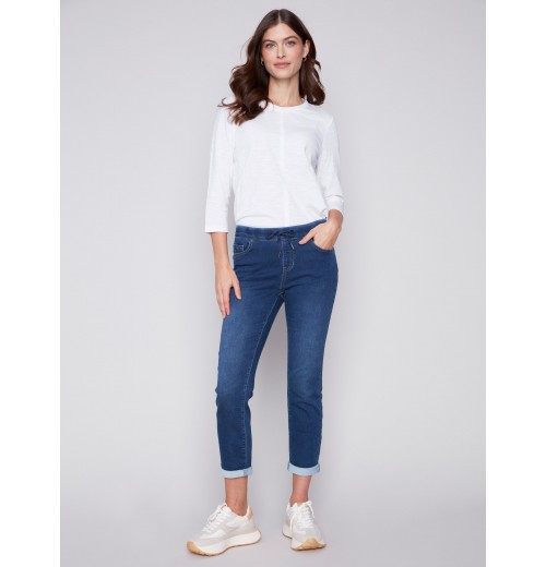 Knit Denim Jogger Pants - Indigo Knit Denim Jogger Pants - Indigo