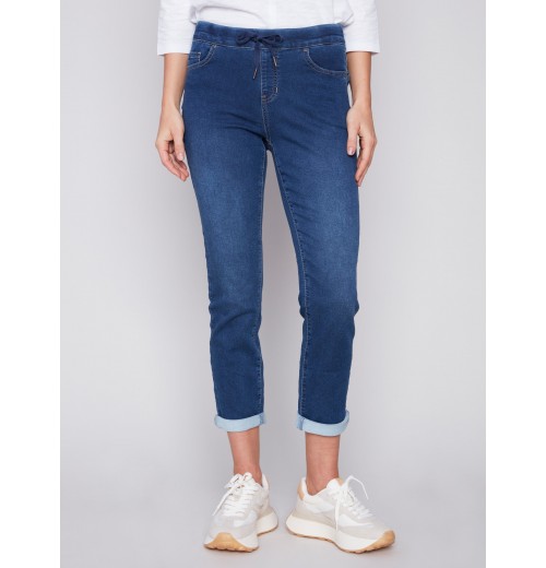 Knit Denim Jogger Pants - Indigo Knit Denim Jogger Pants - Indigo
