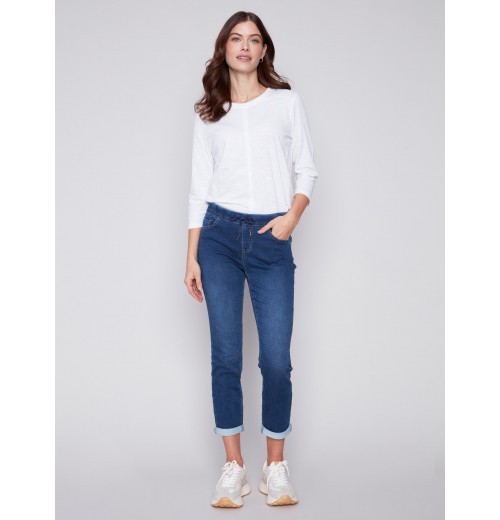 Knit Denim Jogger Pants - Indigo Knit Denim Jogger Pants - Indigo