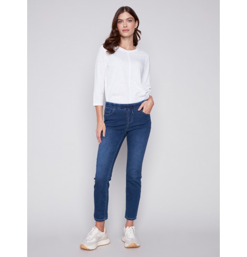 Knit Denim Jogger Pants - Indigo Knit Denim Jogger Pants - Indigo