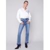 Bootcut Jeans with Contrast Cuff - Medium Blue Bootcut Jeans with Contrast Cuff - Medium Blue