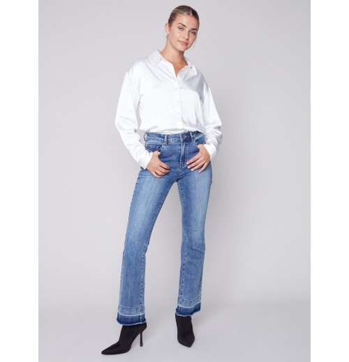 Bootcut Jeans with Contrast Cuff - Medium Blue Bootcut Jeans with Contrast Cuff - Medium Blue