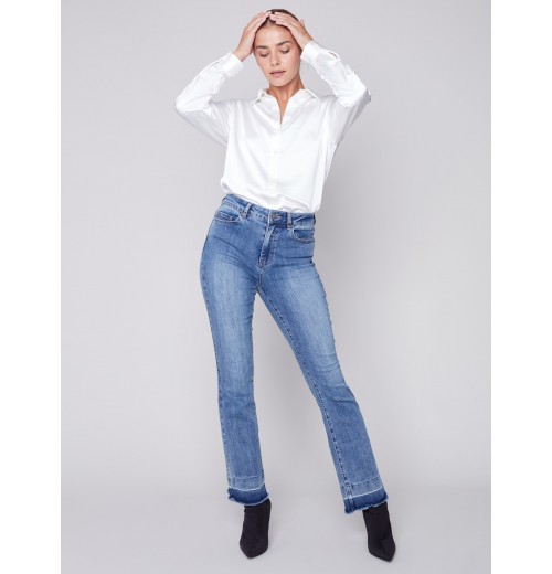 Bootcut Jeans with Contrast Cuff - Medium Blue Bootcut Jeans with Contrast Cuff - Medium Blue