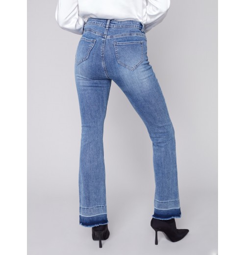 Bootcut Jeans with Contrast Cuff - Medium Blue Bootcut Jeans with Contrast Cuff - Medium Blue