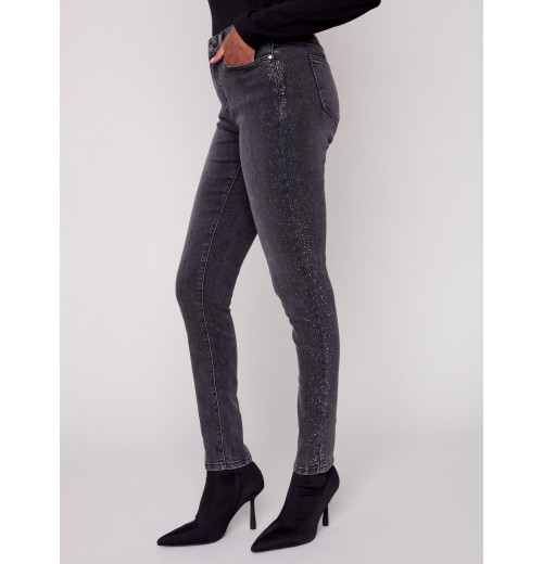 Skinny Jeans with Rhinestones - Charcoal Skinny Jeans with Rhinestones - Charcoal
