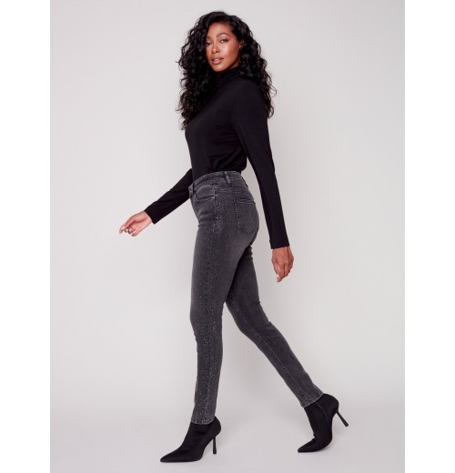 Skinny Jeans with Rhinestones - Charcoal Skinny Jeans with Rhinestones - Charcoal