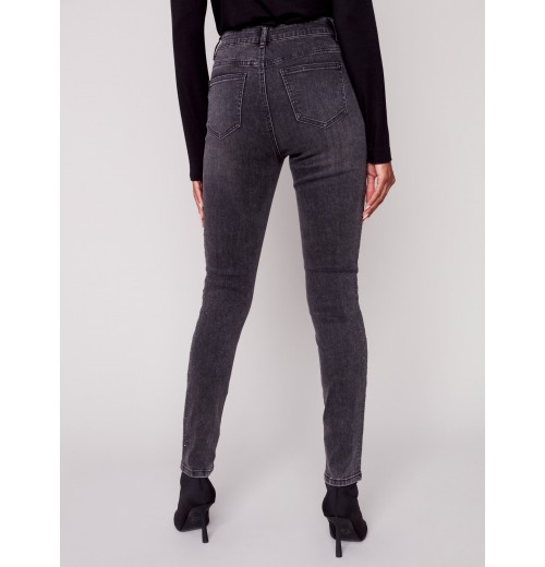 Skinny Jeans with Rhinestones - Charcoal Skinny Jeans with Rhinestones - Charcoal