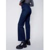 Flare Pull-on Jeans with Decorative Buttons - Blue Black Flare Pull-on Jeans with Decorative Buttons - Blue Black